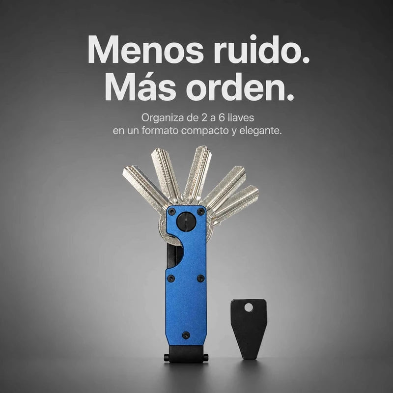 Vista lateral del organizador de llaves KÄRN con perfil compacto y capacidad para 2 a 6 llaves