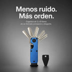 Vista lateral del organizador de llaves KÄRN con perfil compacto y capacidad para 2 a 6 llaves