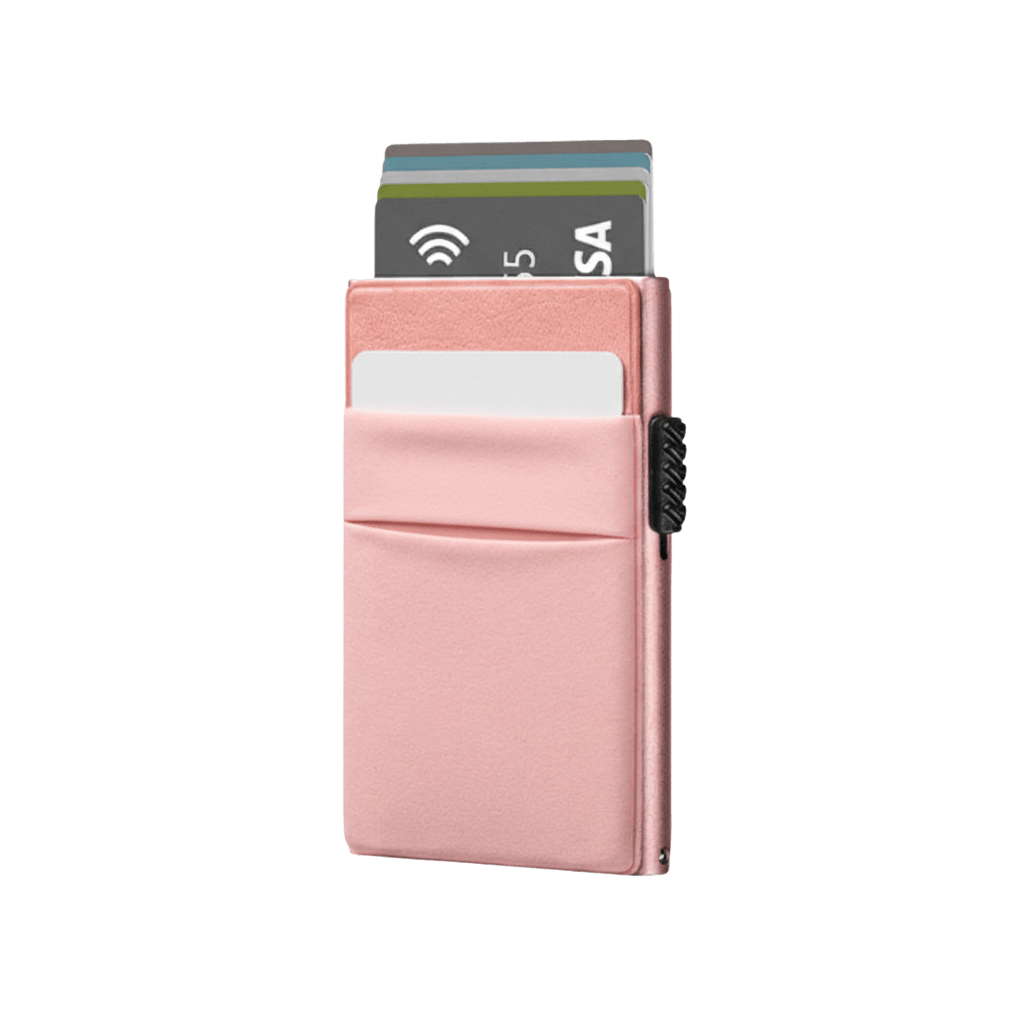 Tarjetero RFID Slim Access KÄRN vista frontal aluminio rosa