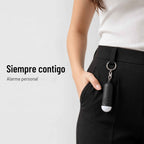 Alarma personal KÄRN negra enganchada al pantalón, compacta para uso diario