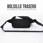 Bandolera compacta RFID KÄRN negra con bolsillo trasero para llevar el móvil más a mano