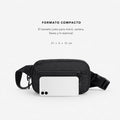Bandolera compacta RFID KÄRN negra de 21 x 5 x 12 cm, tamaño práctico para móvil, cartera y llaves