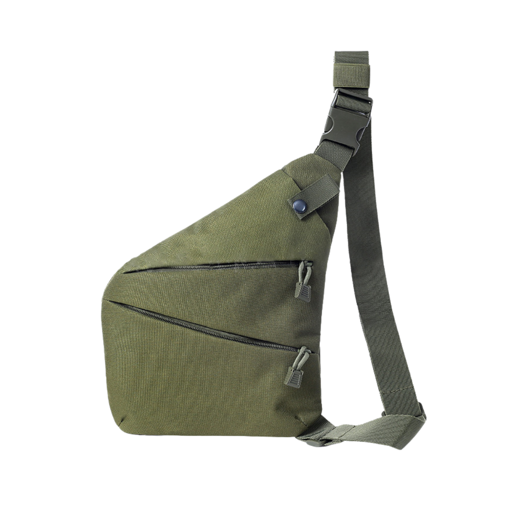 Mochila cruzada antirrobo KÄRN vista frontal (verde)