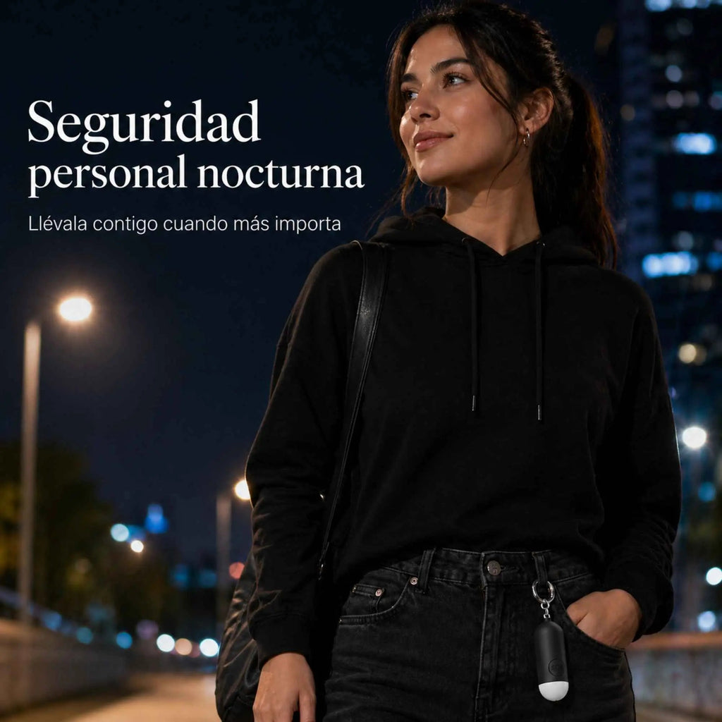 Alarma personal KÄRN en uso de noche en la ciudad