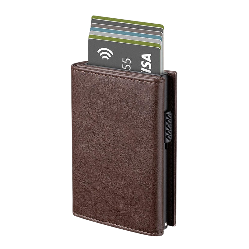 Tarjetero RFID Slim Pro KÄRN vista frontal espresso