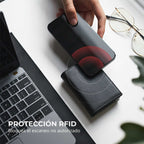 Tarjetero RFID Slim Pro KÄRN negro con protección RFID frente al escaneo no autorizado