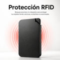 Tarjetero metálico ultrafino magnético KÄRN con protección RFID y acceso rápido