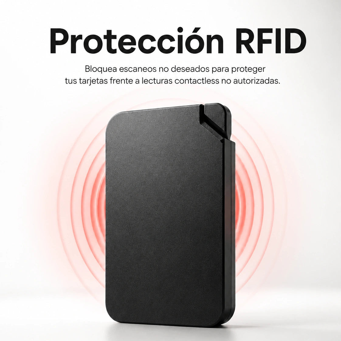 Tarjetero metálico ultrafino magnético KÄRN con protección RFID y acceso rápido