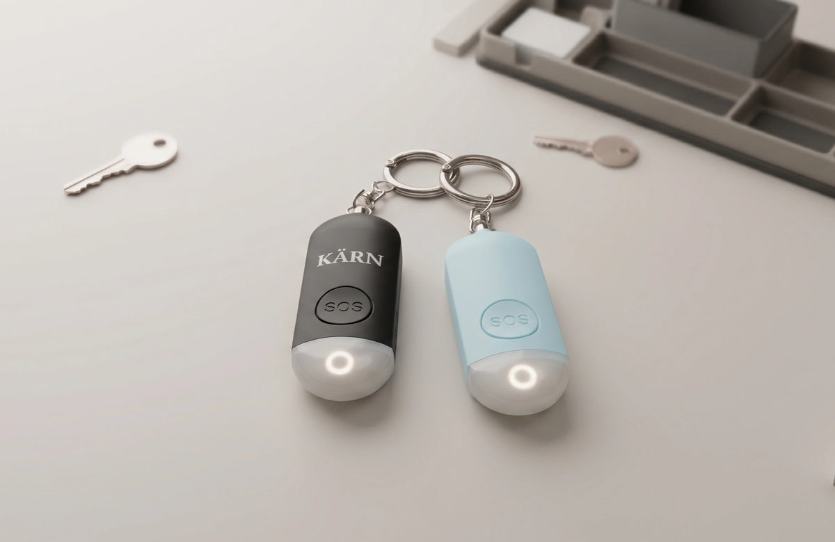 Alarma personal Dual KÄRN de 130 dB compacta y portátil