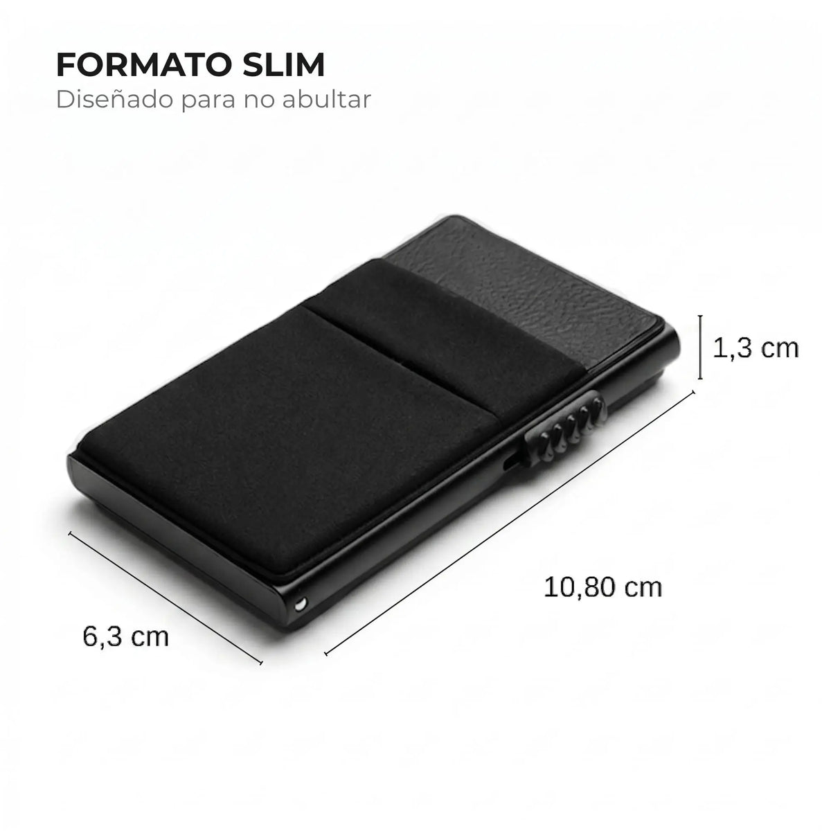 cartera slim minimalista para hombre y mujer compacta negra medidas