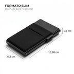 cartera slim minimalista para hombre y mujer compacta negra medidas
