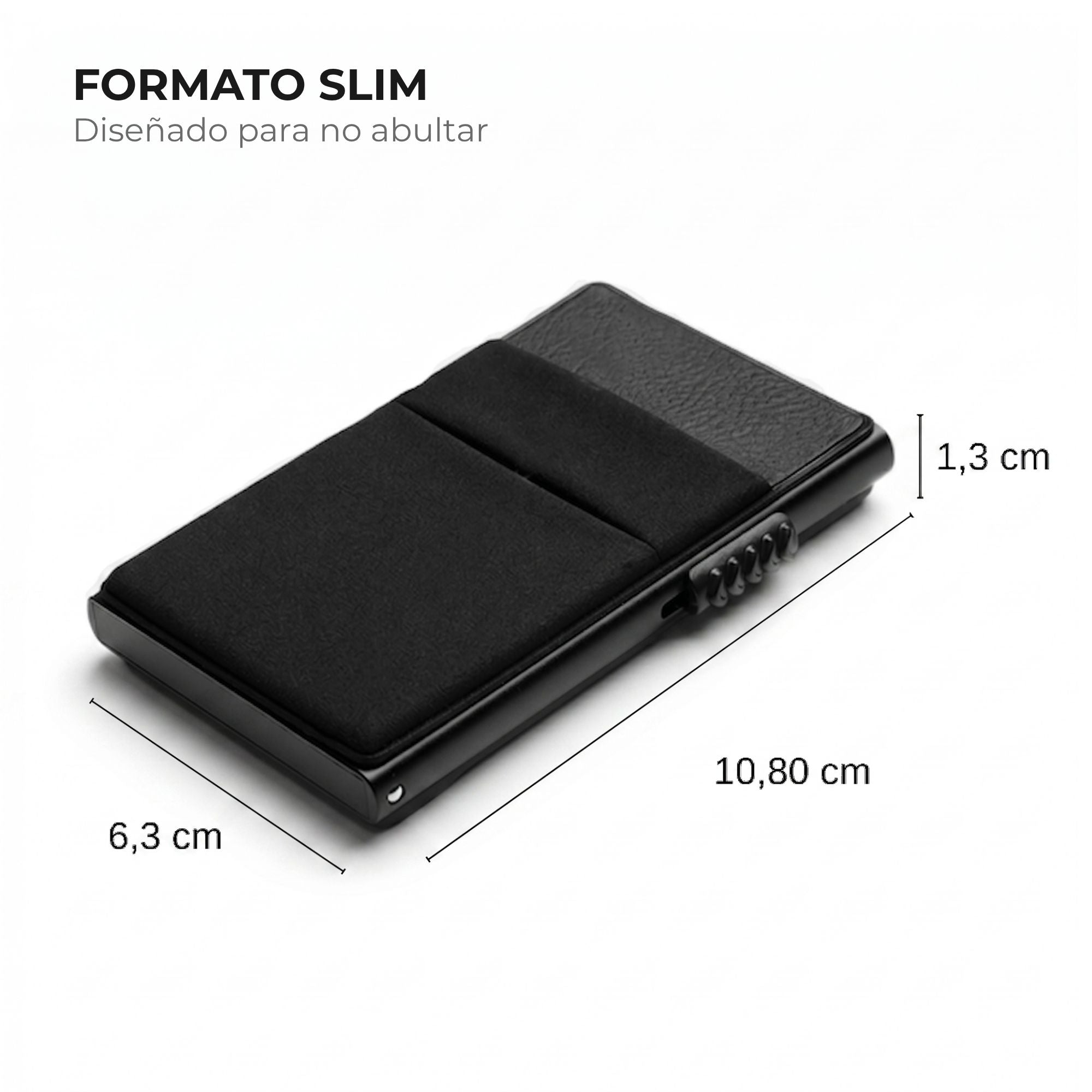 cartera slim minimalista para hombre y mujer compacta negra medidas